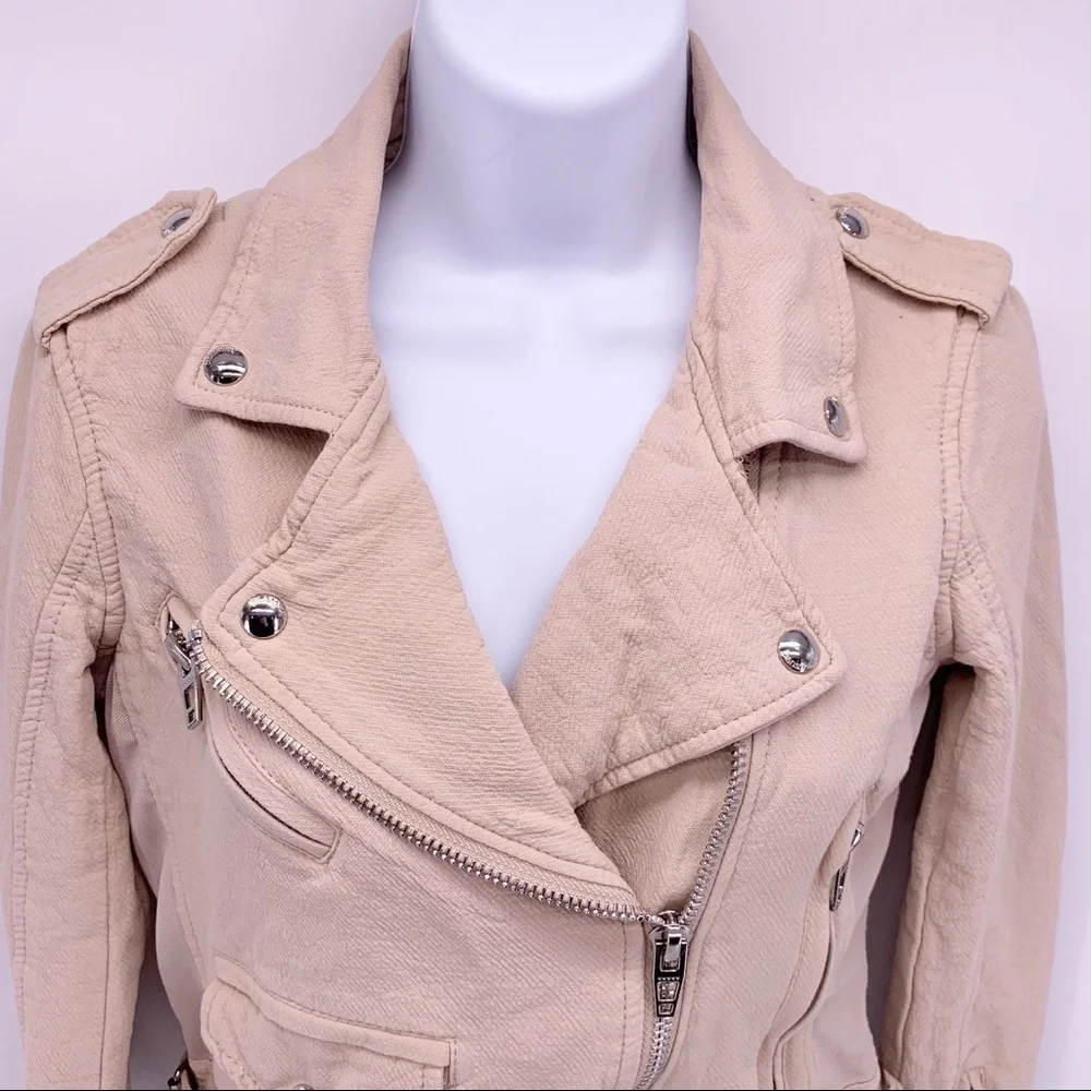 Blank NYC Tan Moto Jacket Size XS